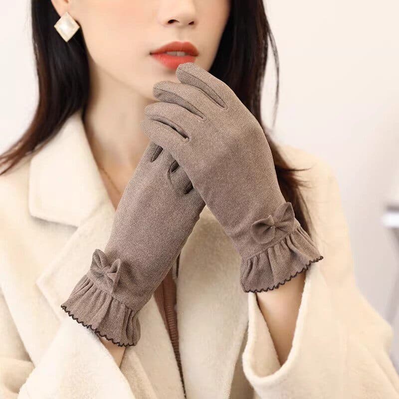 W luvas de inverno senhoras versão coreana alemão veludo luvas quentes esportes tela toque ao ar livre esqui à prova ven