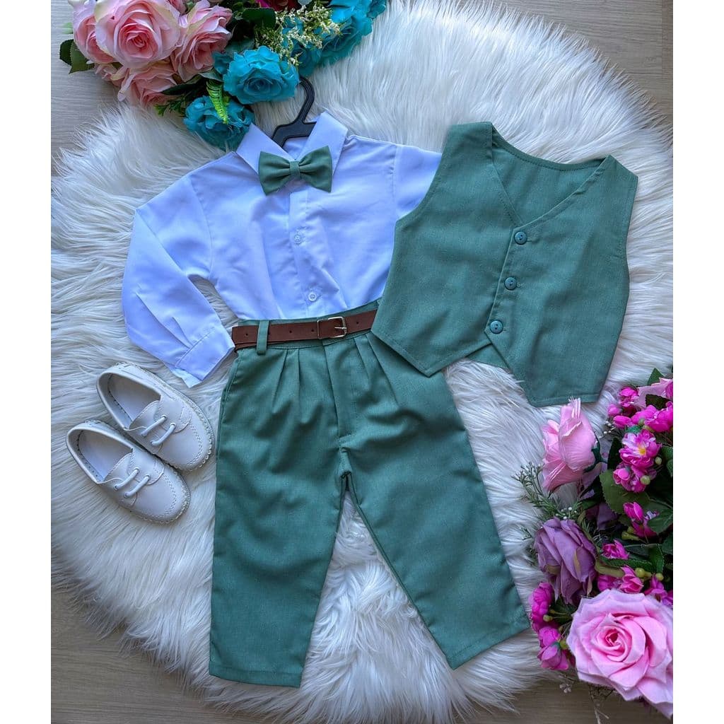 Conjunto Miss Cherry Social Leonardo Colete Verde