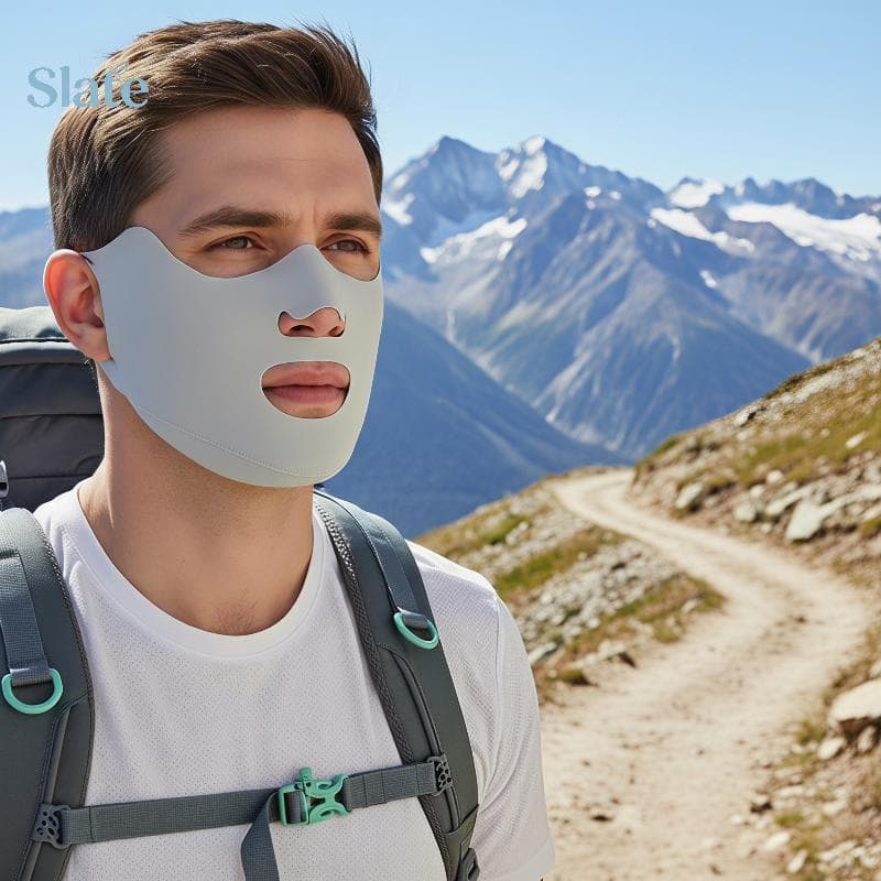 Máscara De Seda Gelo Respirável Ardósia Lavável Anti-UV Capa Facial Para Ciclismo Ao Ar Livre Equitação Caminhadas Viage