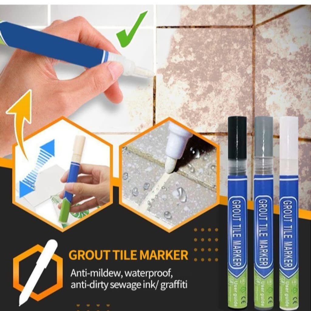 [Fácil Aplicação] Grout Repair Pen For Bathroom Tiles/Ceramic Floor Gap Cleaner/Quick-Dry Waterproofing Tool For Home Ma