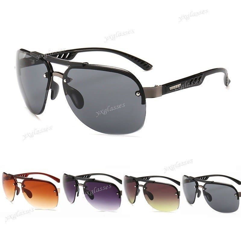 Óculos de Sol Masculinos Retrô Ovais Espelhados Moda Feminina UV400 Sapo Meia Lente Aviador para Exterior