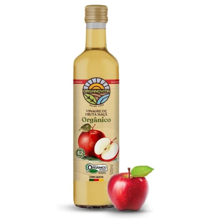 Vinagre de Maçã Orgânico Organovita 500ml - 4,2% de acidez