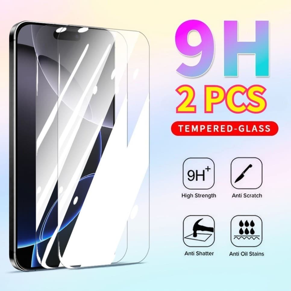2 Pçs Vidro Temperado Para iPhone 17 Pro Max 16 17E 16E 15 14 13 Mini 12 11 XR XS 7 8 6S Plus SE HD Protetor De Tela