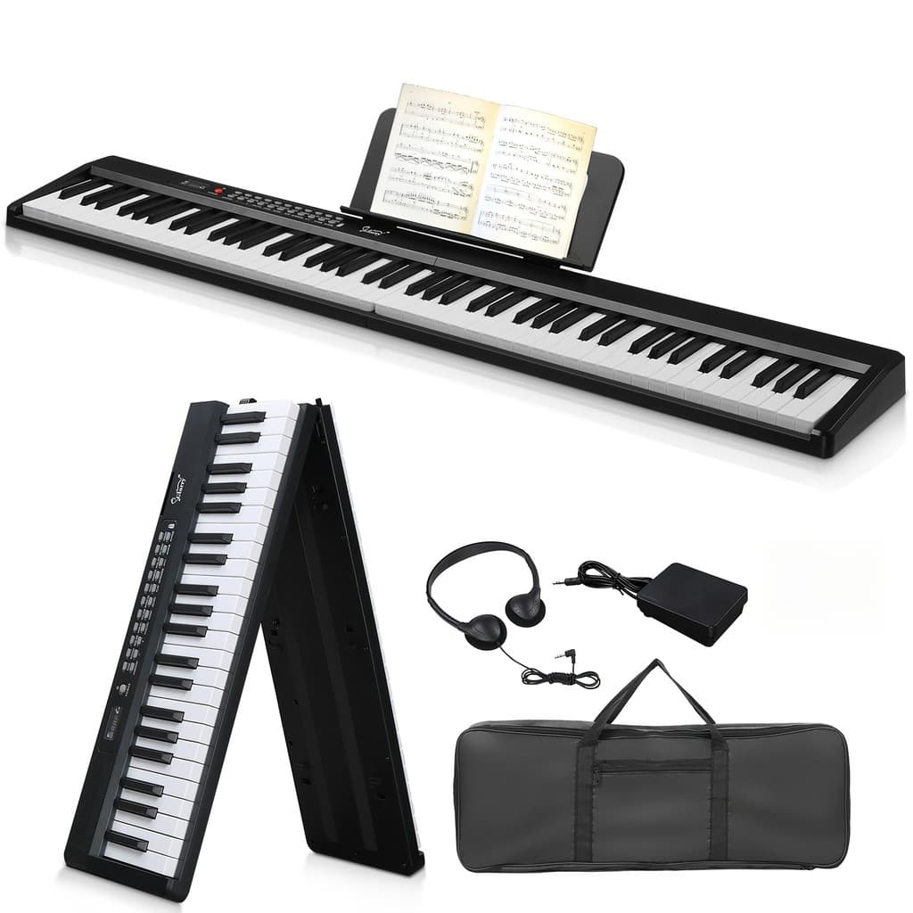 Piano Elétrico Portátil Dobrável Glarry de 88 Teclas, Adequado para Todos os Níveis de Habilidade, Teclas Semi-Pesadas c