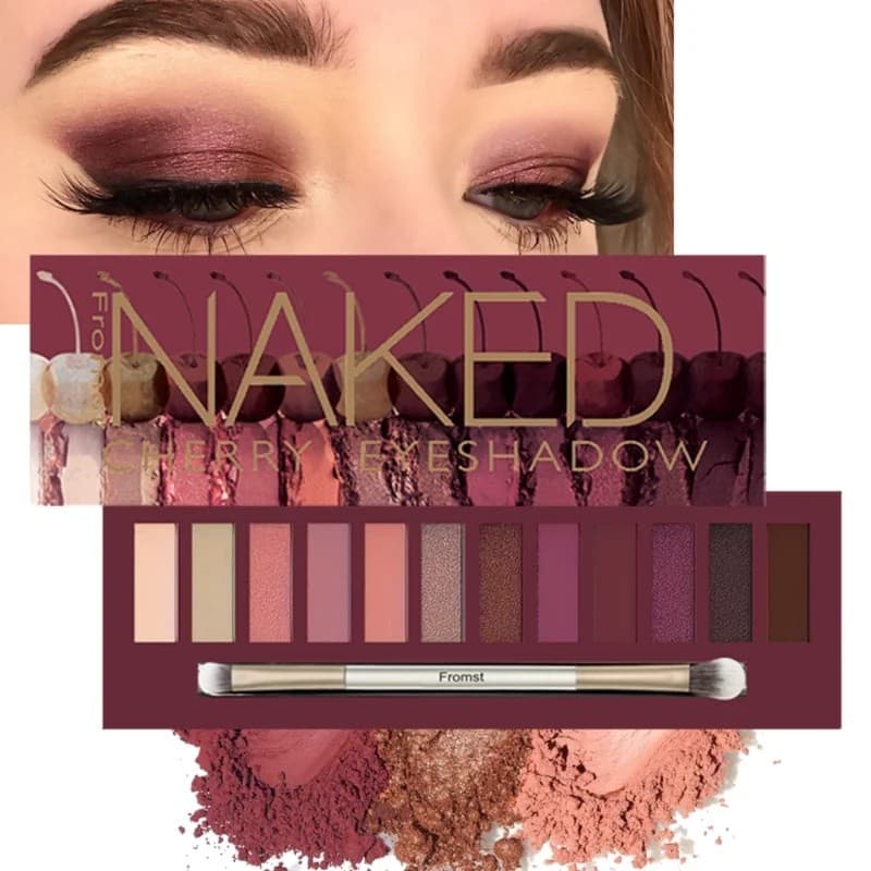 Paleta de Sombras para Olhos com 12 Cores, Longa Duração, Maquiagem Fácil, Paleta de Sombras Marrom, Paleta de Sombras R