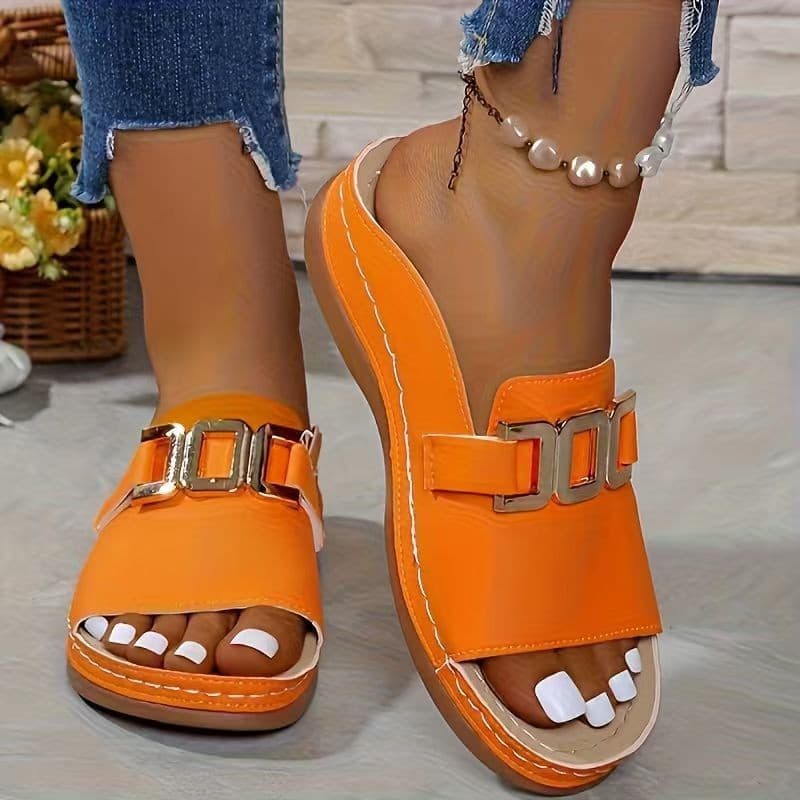 2026 Sapatos De Moda Verão Feminina Chinelos De Cunha Premium Ortopédico Dedo Do Pé Aberto Para Mulher Plataforma Antide