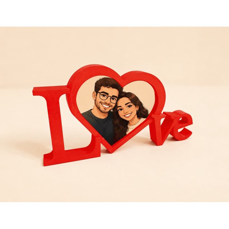 Porta-Retrato Personalizado LOVE com Foto | Presente Dia dos Namorados | Decoração Romântica 3D
