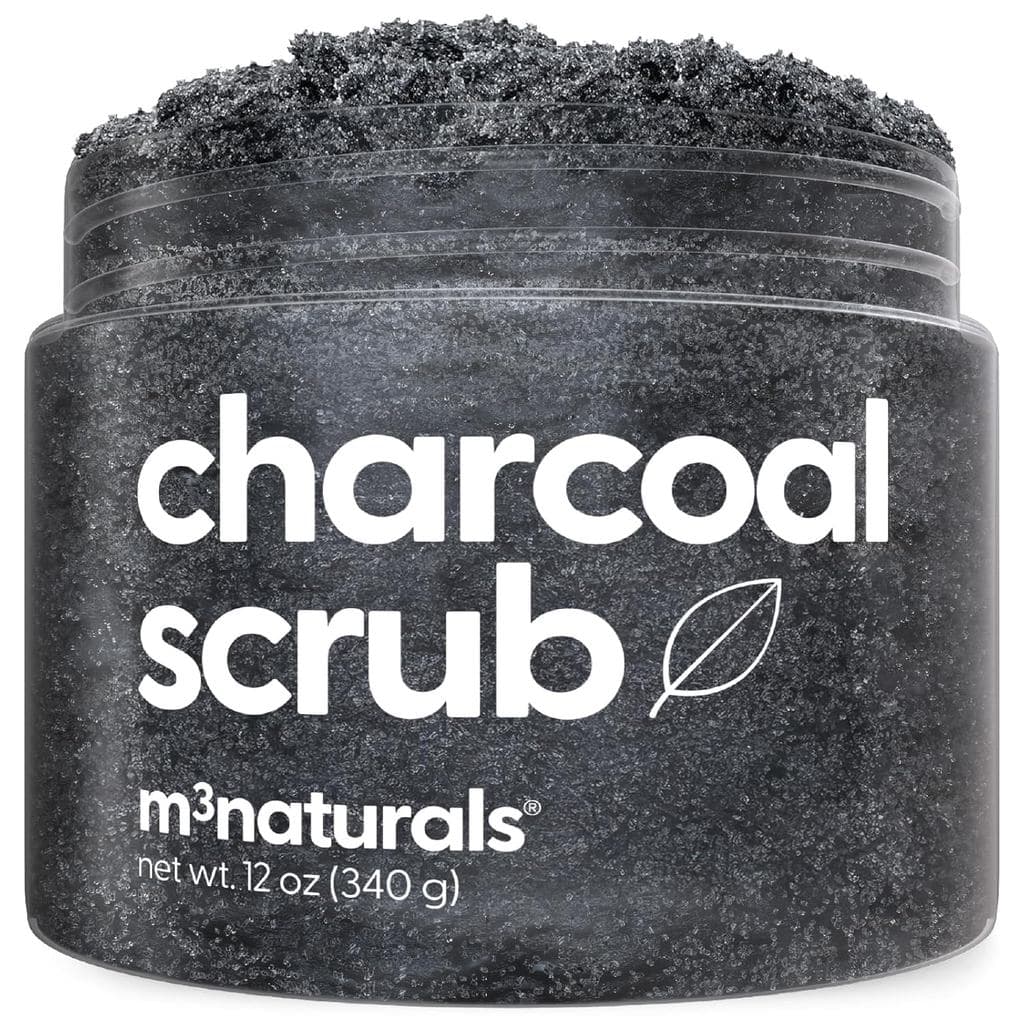Esfoliante de Carvão com Colágeno e Células-Tronco – Esfoliante de Sal para Tonificação Corporal, Celulite, Desintoxicaç