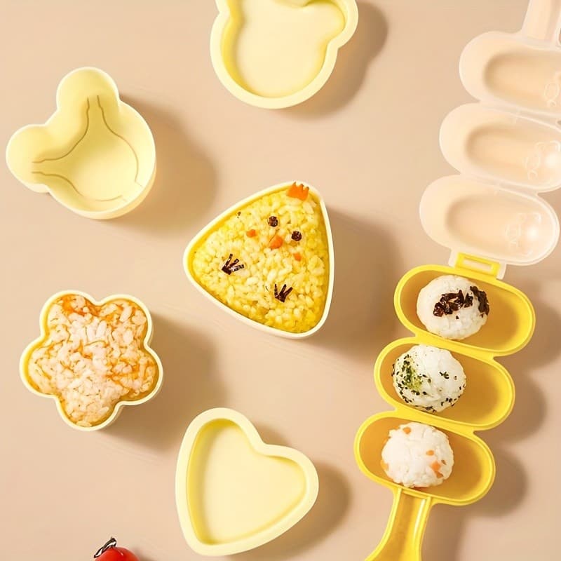 Conjunto de 7 peças para fazer sushi. Faça Sushi de Forma Fácil e Divertida em Casa. Moldes para Bolinhos de Arroz Perfe