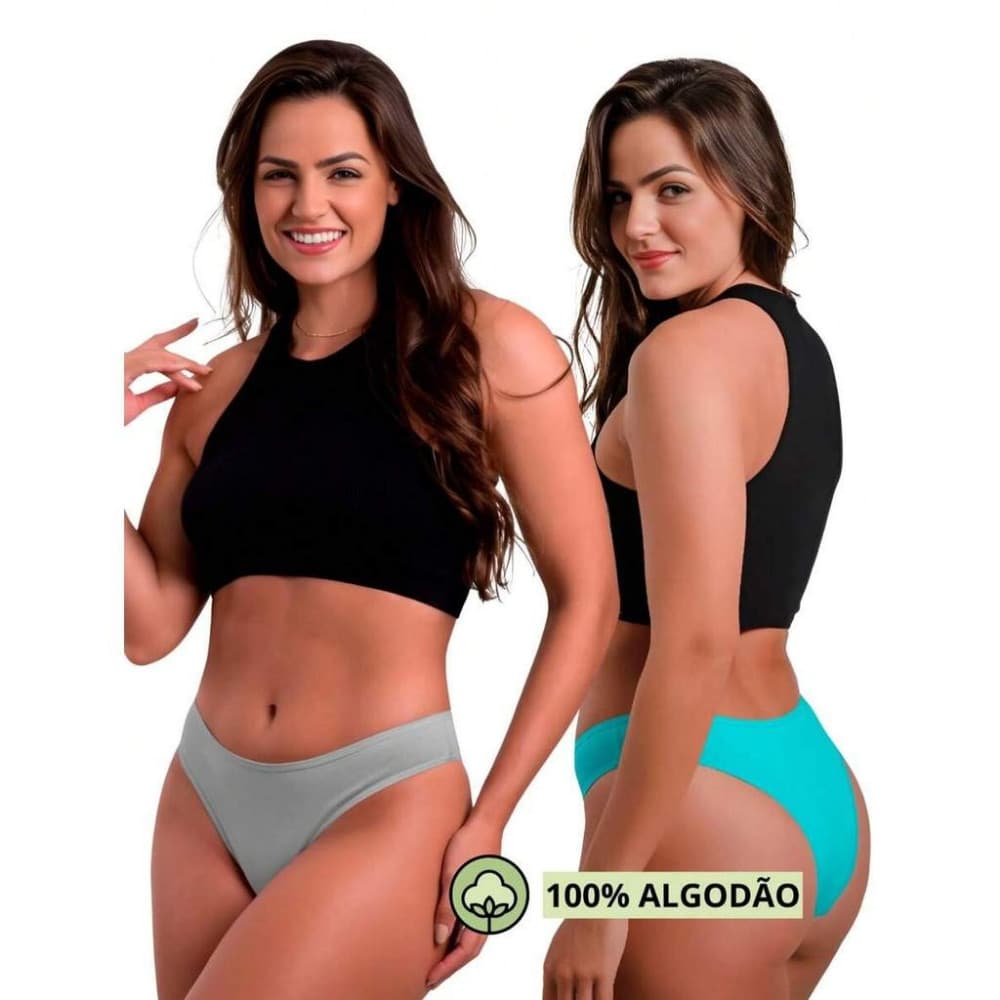 Kit 5 ou 10 Calcinhas 100% Algodão Premium Cores Variadas