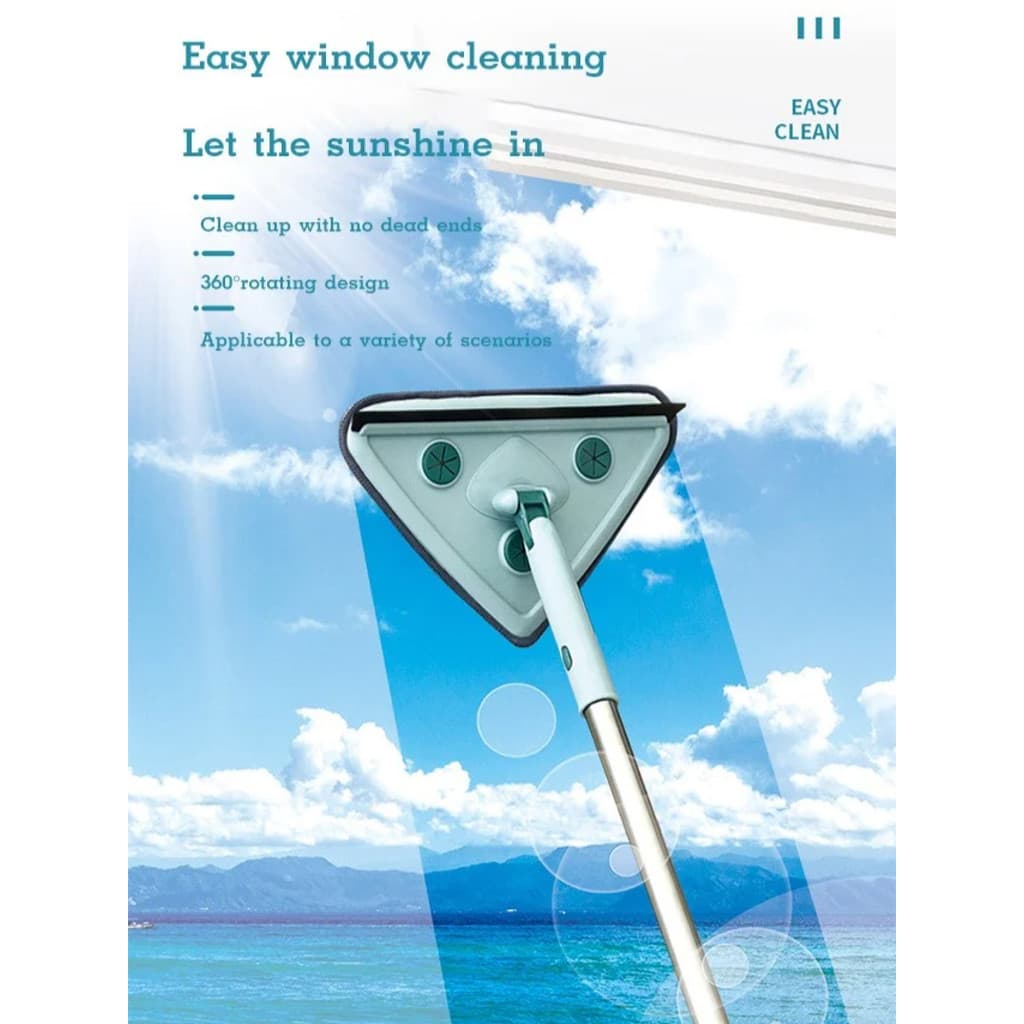 [Alcance Ajustável] Mop Triangular de Limpeza Chenille Mini para Pó Parede/Teto Casa