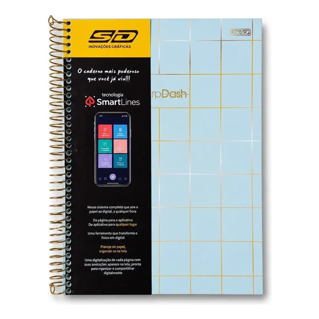 Caderno Universitario Colegial Smart Lines Sharpdash 80 Fls