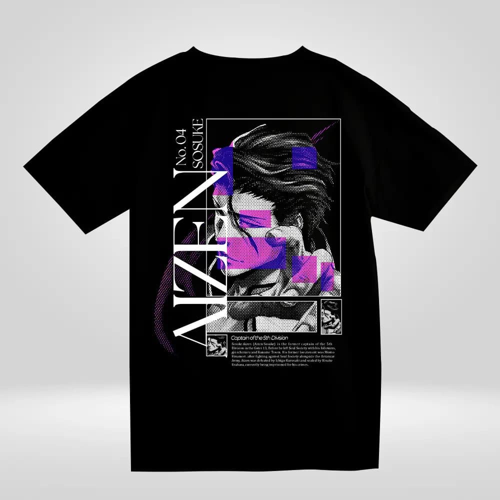 Camiseta Oversized Estampa Anime Bankai Aizen Bleach