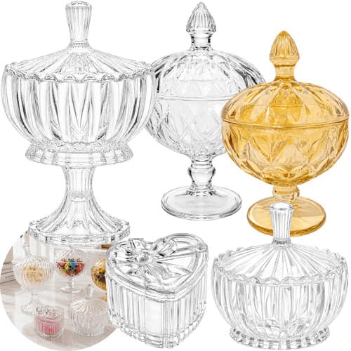 Potiche Bomboniere Vidro Âmbar Diamond Porta Doce Decorar