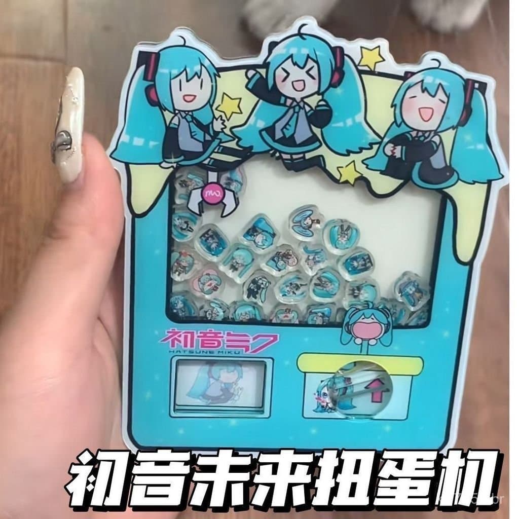 Máquina de gashapon Hatsune Miku estilo Xiaohongshu, merchandising de anime em acrílico, pingente para bolsa, presente p