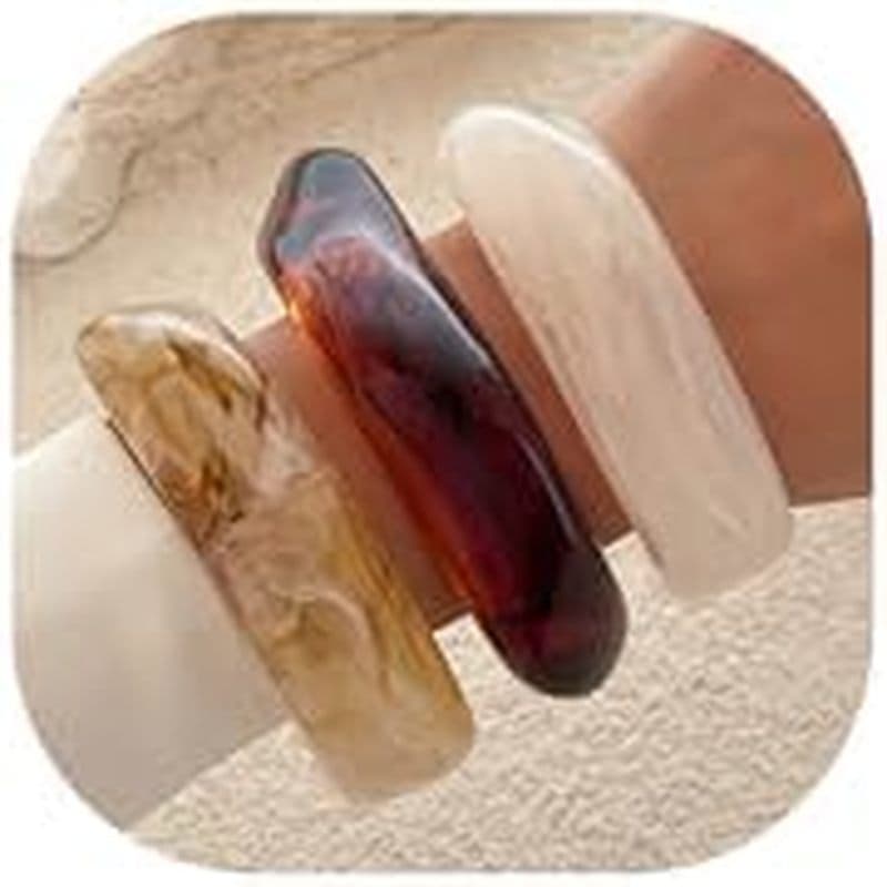 Pulseiras Grossas De Acrílico Para Mulheres , Conjunto De Pulseira De Resina Geométrica Irregular , Punho Geométrico , L