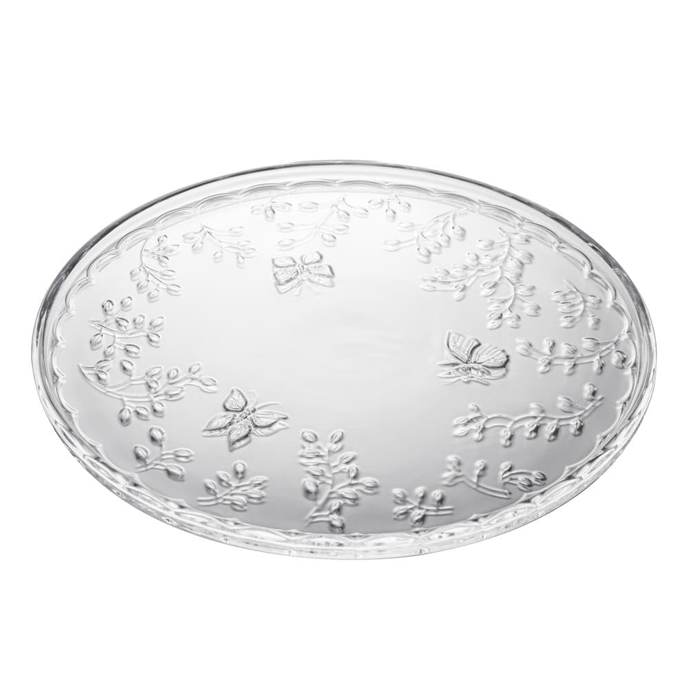 Prato de Cristal para Bolo/Doces New Butterfly Transparente 30cm Lyor