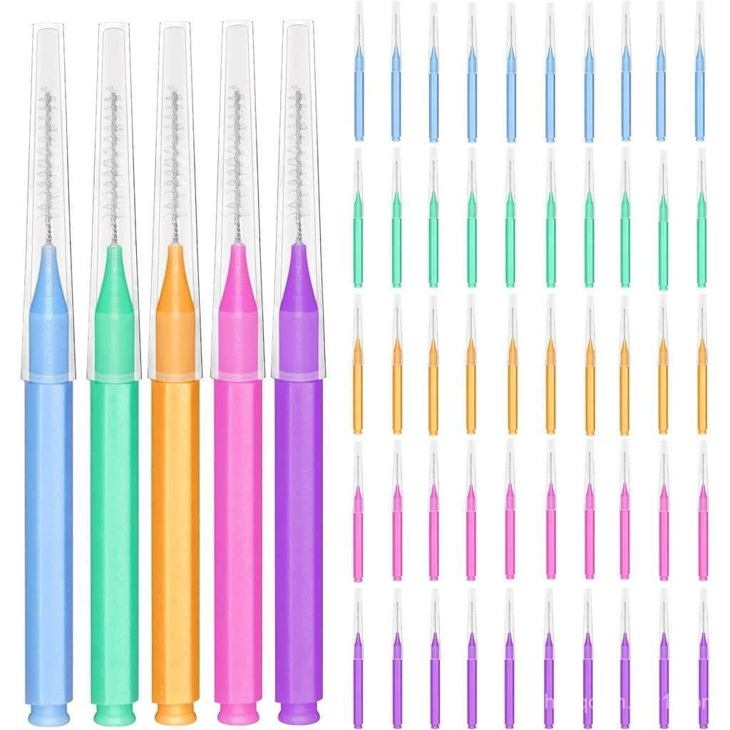 Escova EasyHonor para Limpeza Interdental, Palito de Dente, Fio Dental, Ferramenta de Higiene Oral (5 Cores, 75 peças) F