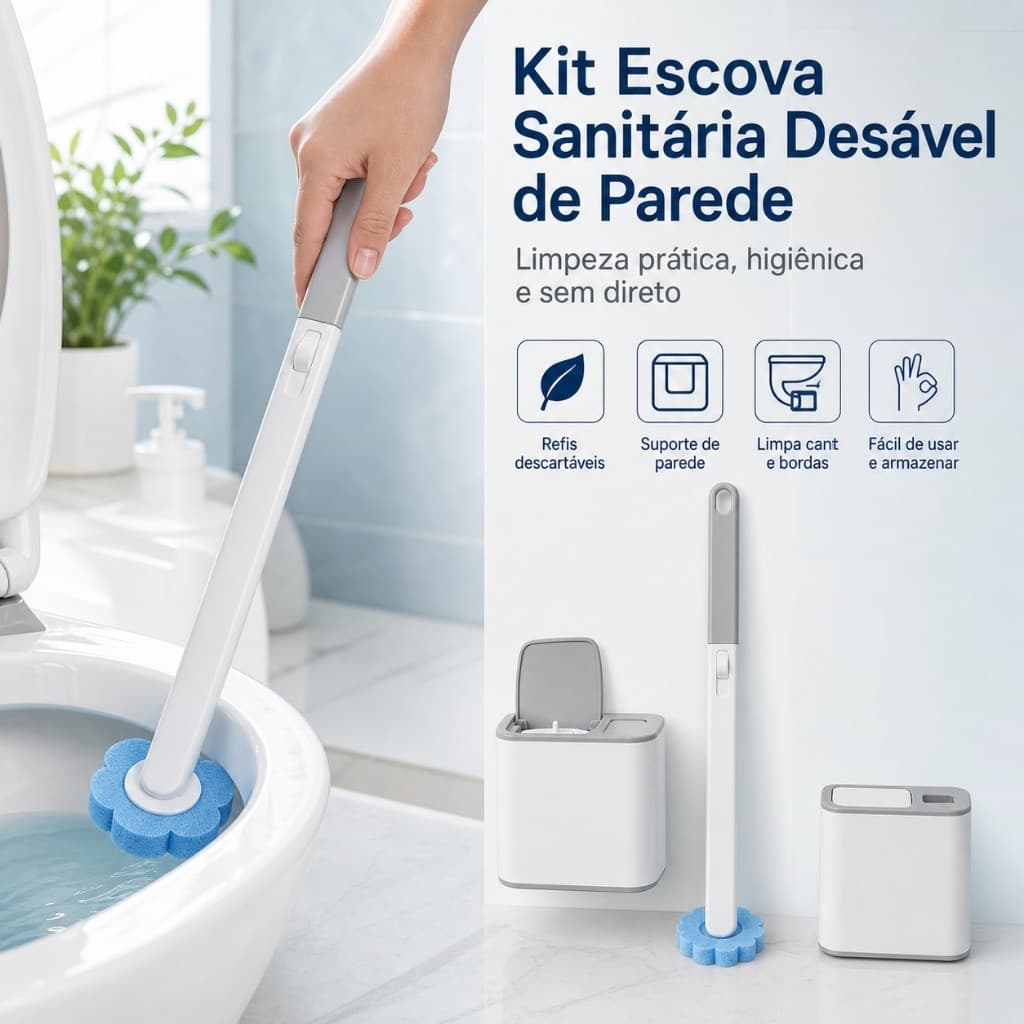 Disposable Toilet Brush With 6/18 Refills or Refill 6/18 Toilet and Wall Bathroom