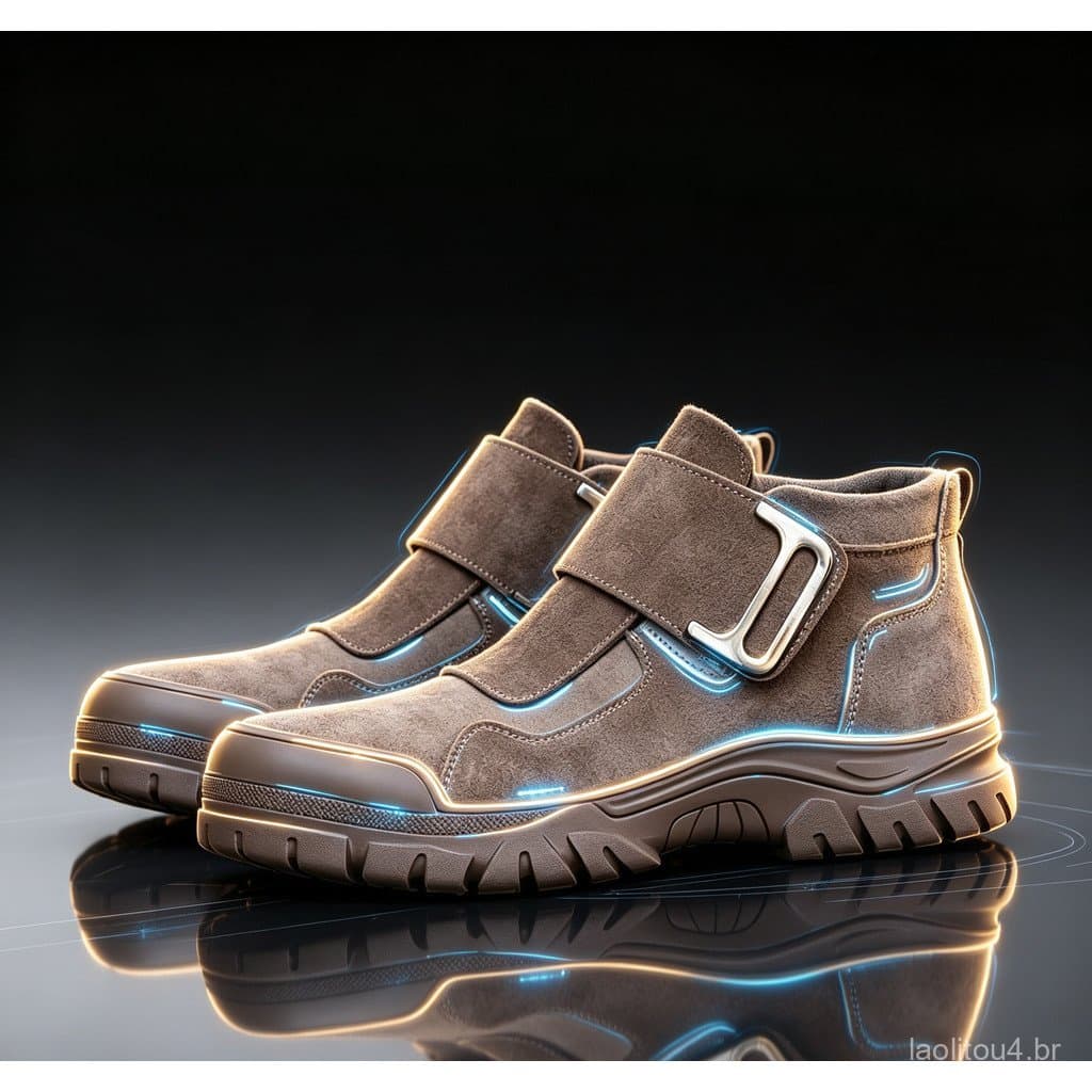 Sapatos de segurança EPI Sapatos de trabalho Biqueira de aço Botão giratório Anti-esmagamento Anti-punctura Sapatos de t