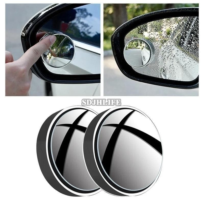 Espelho De Ponto Cego Do Carro 2pcs-Retrovisor Convexo Ajustável Grande Angular De 360 Graus