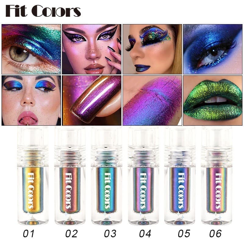 Maquiagem ajuste cores 6 cores óptica camaleão sombra brilho líquido alto brilho formando máscara sombra líquida
