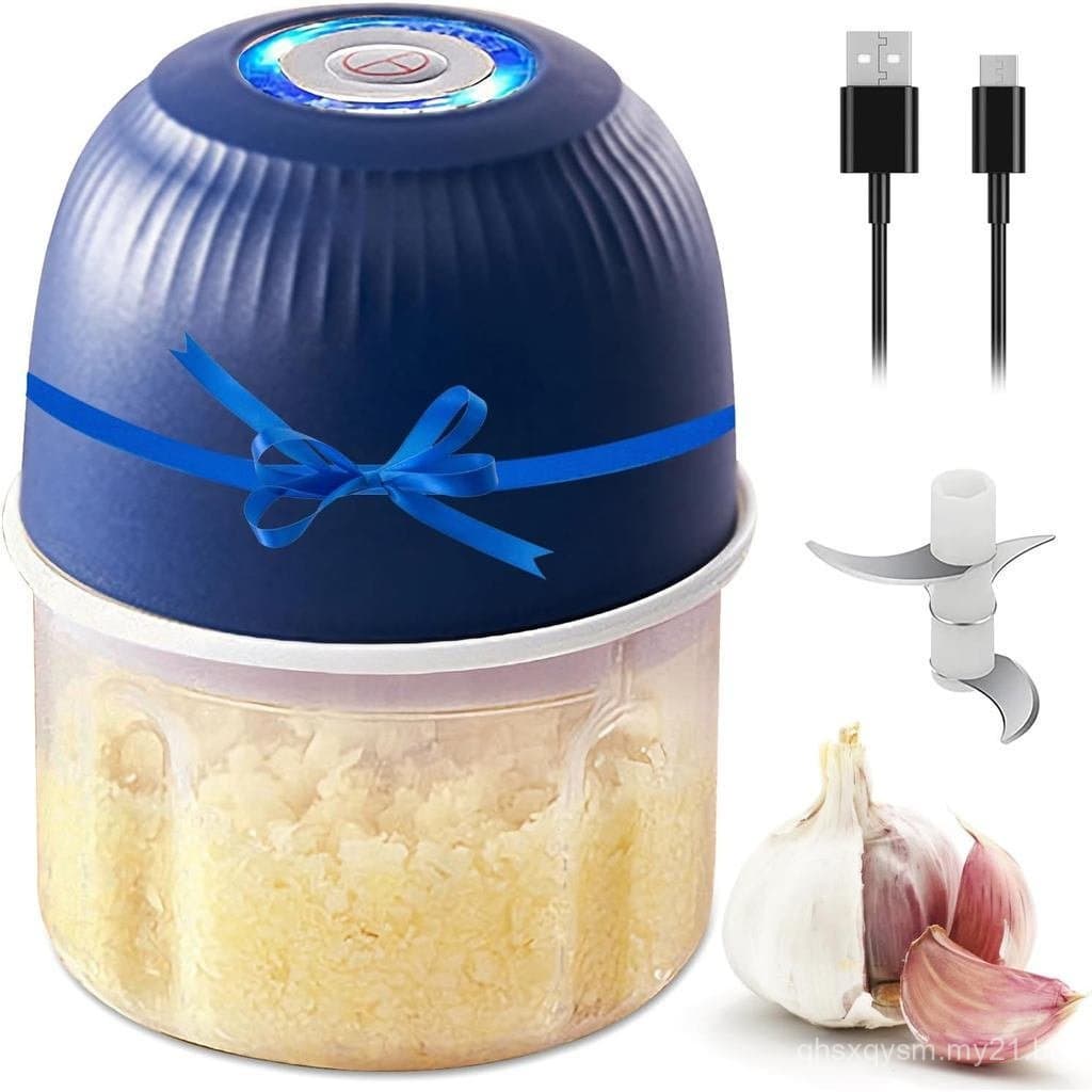 Mini Processador de Alimentos Sem Fio, Picador de Alho Pequeno de 250ml, 1 Copo, Picador de Alimentos Elétrico Recarregá