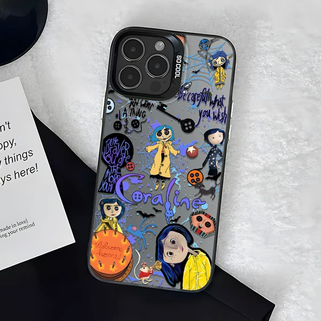 Adequado para iPhone 17/16/15/14/13/12 Pro Max Cartoon Anime Roxo Ilustração Capa de telefone com tudo incluído, resiste