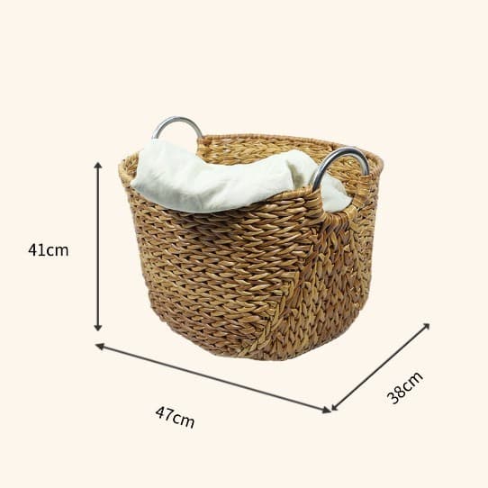 Cesta de roupas sujas de grande capacidade para banheiro Cesta de armazenamento tecida