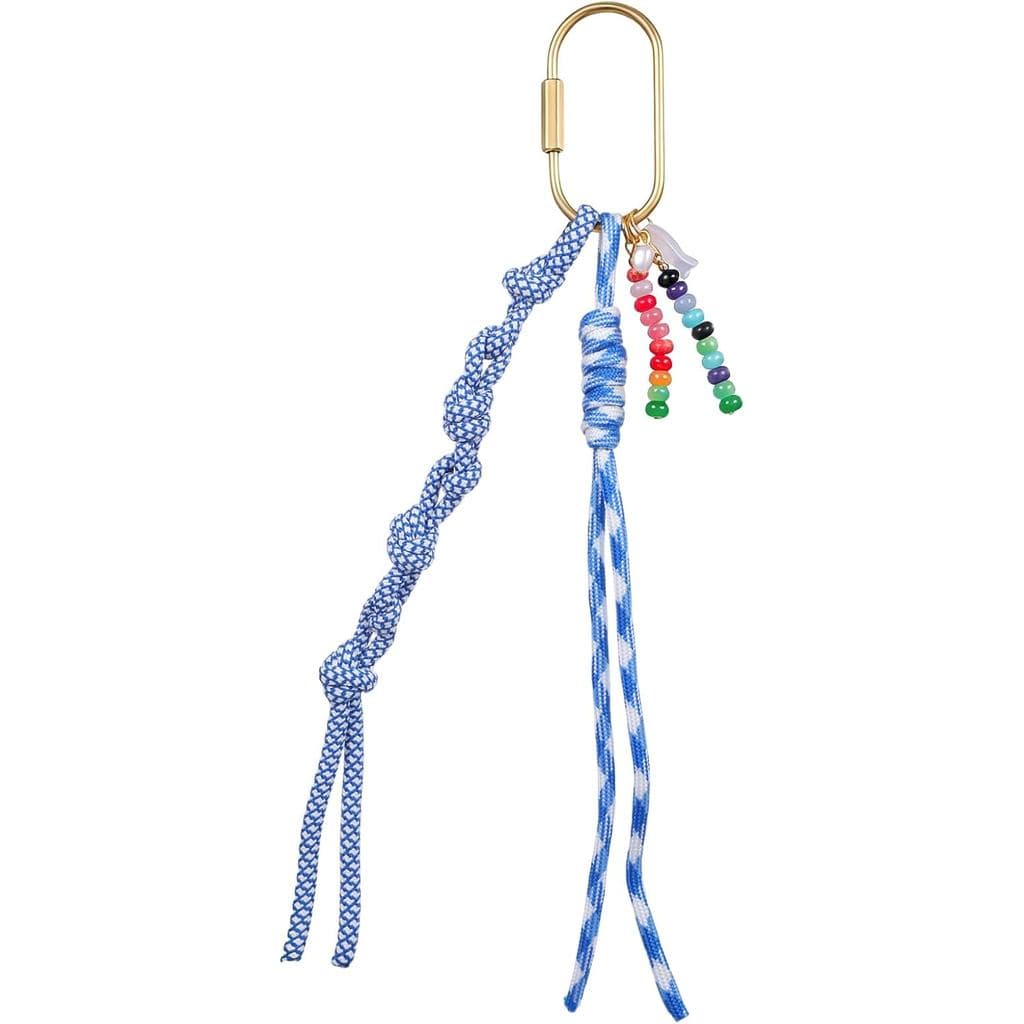 Chaveiro de paracord com contas Tucnoeu - Pingente de corda azul em formato de peixe para chaves, mochilas, bolsas e sac