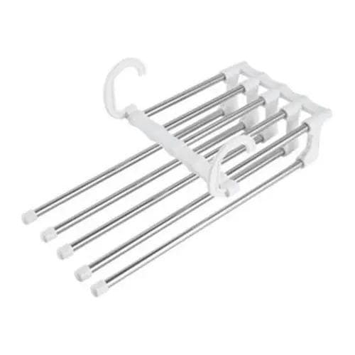 2 Cabide De Calça Retrátil Com 5 Divisórias Ck5151-2-branco