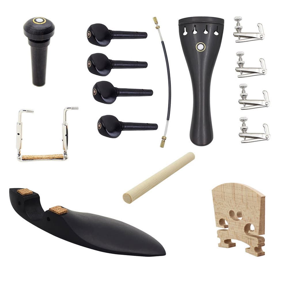 besttool-BR peças de violino SIUKE 15pcs 4/4 peças de violino acessórios incluindo arremate + botão de extremidade de