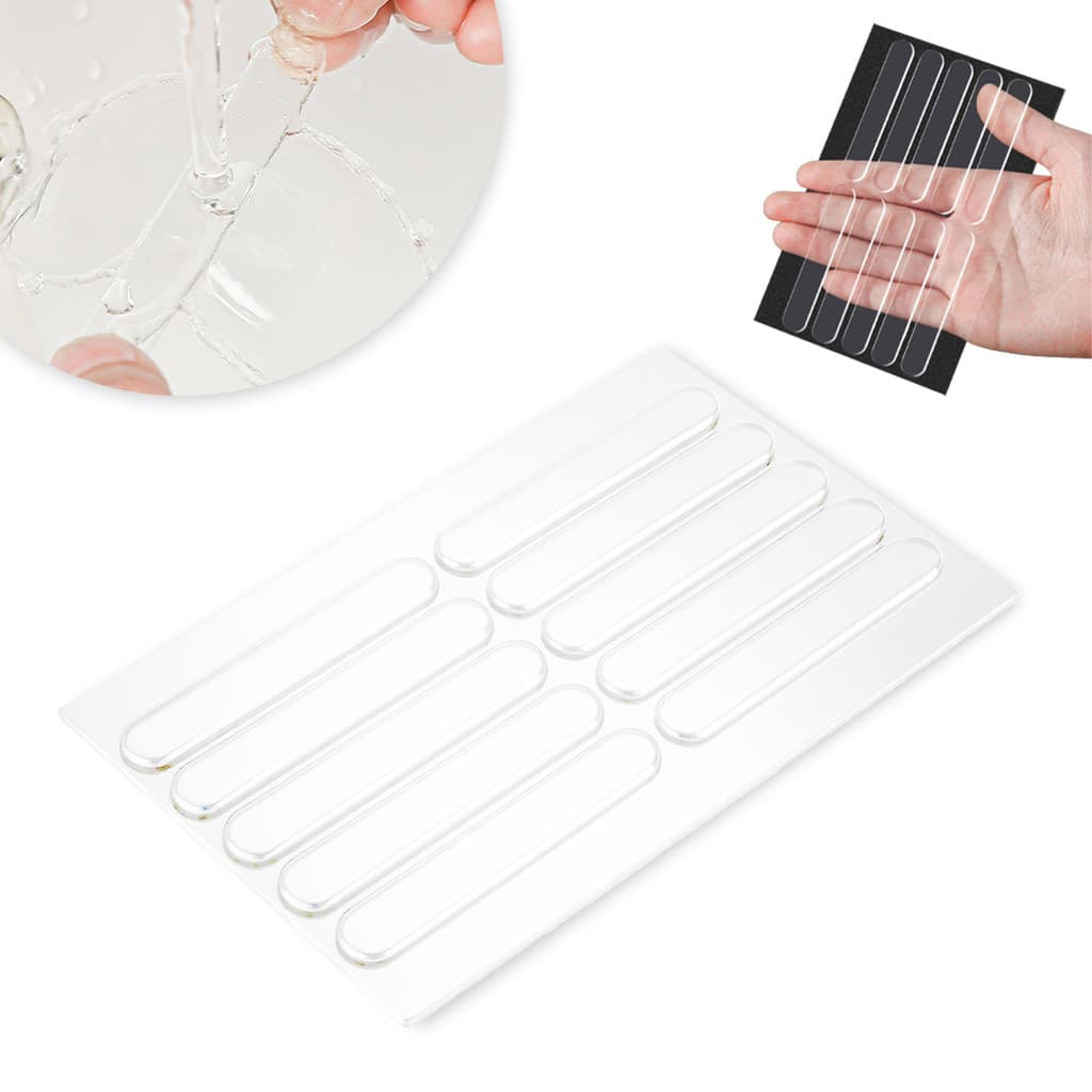 Kit 10 Protetor Silicone Transparente Anti Impacto Porta Maçaneta Parede Móveis Adesivo