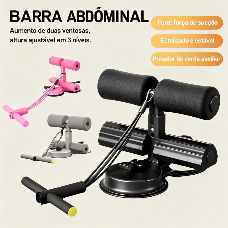 Portátil Abdominais Ventosas Fortes 3 Ajustes | Protege Barriga/Joelhos | Casa/Academia /Resistente V2