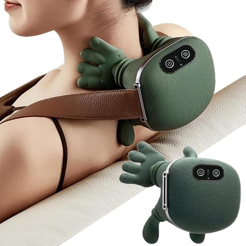 Massageador portátil pescoço 3 velocidades + aquecimento infravermelho
