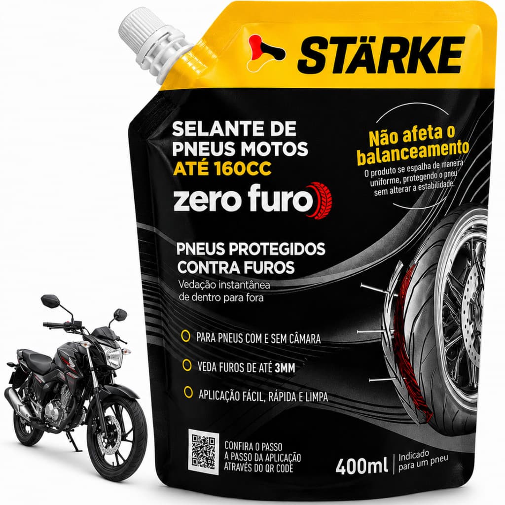 Selante Para Pneu Moto Starke Zero Furo Vacina 400ml