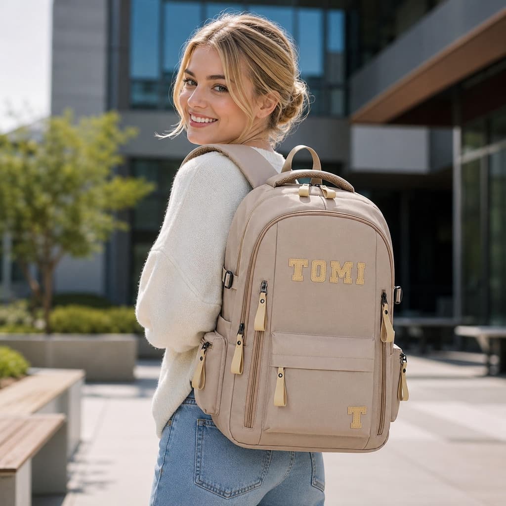 JAMI JAMI Mochila Estilo Americano Unissex Moderna Casual Grande Capacidade Vários Compartimentos Escolar Viagem TM9136