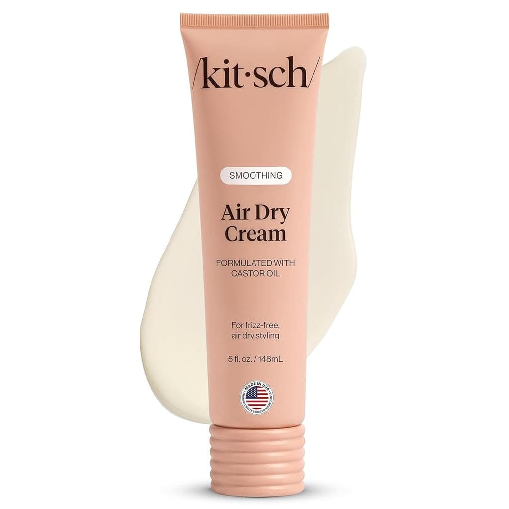 Kitsch Creme Alisante de Secagem ao Ar para Cabelo – Produto para Controle de Frizz com Óleo de Rícino e Óleo de Coco –