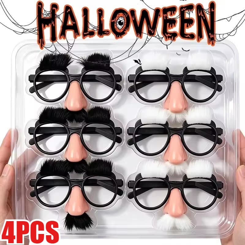 [Decoração De Halloween] Óculos De Disfarce Inovadores – Cosplay De Festa Nariz Falso Com Sobrancelha Acessórios De Fant