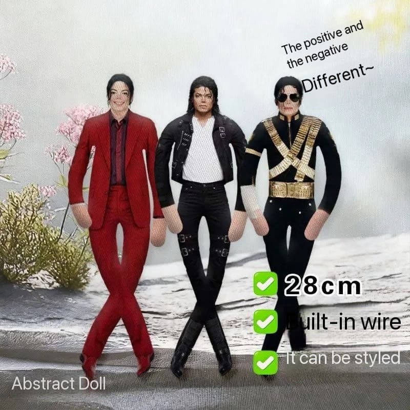 WPI1 Bonecos de Moda para Estudantes em Promoção, Boneco Abstrato do Michael Jackson com Arame Interno, Presente Fofo e