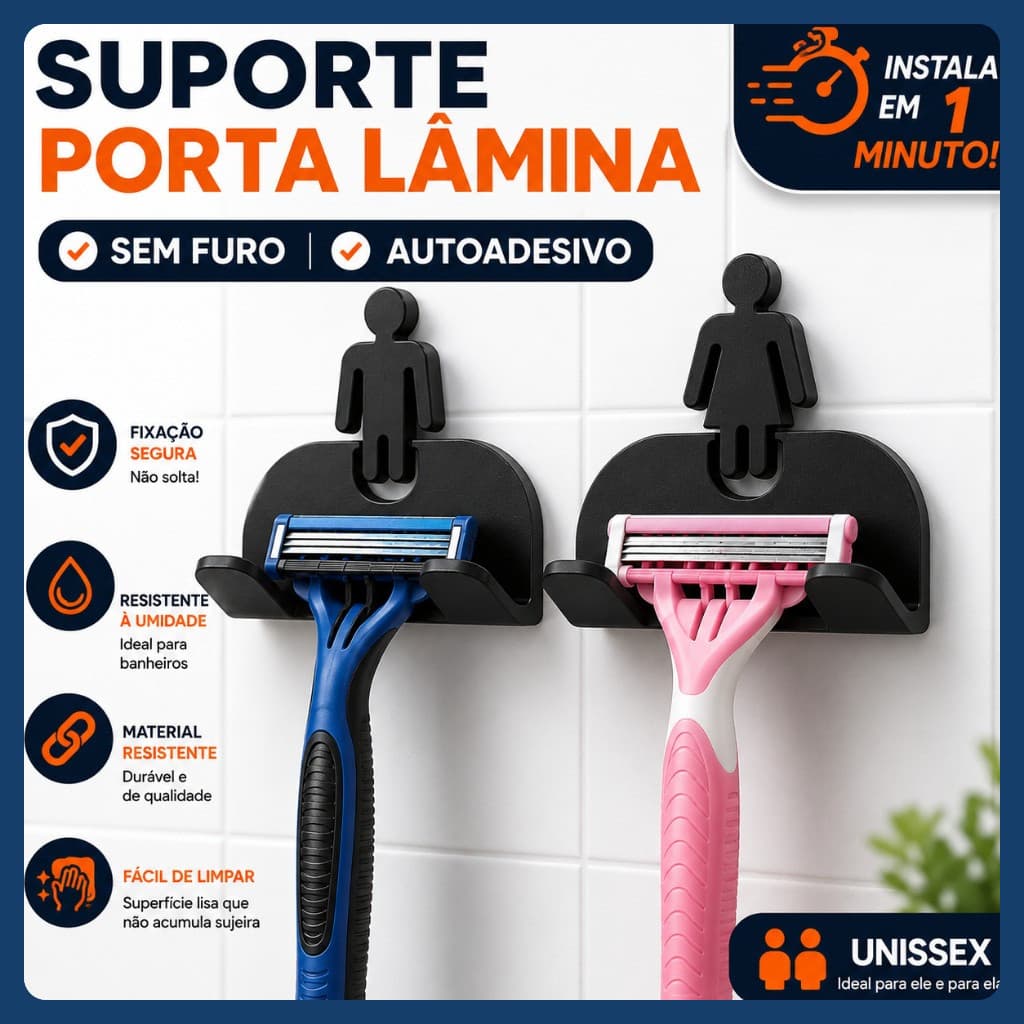 Suporte De Lâmina De Barbear Gillete Conjunto  Feminino Masculino Parede Banheiro