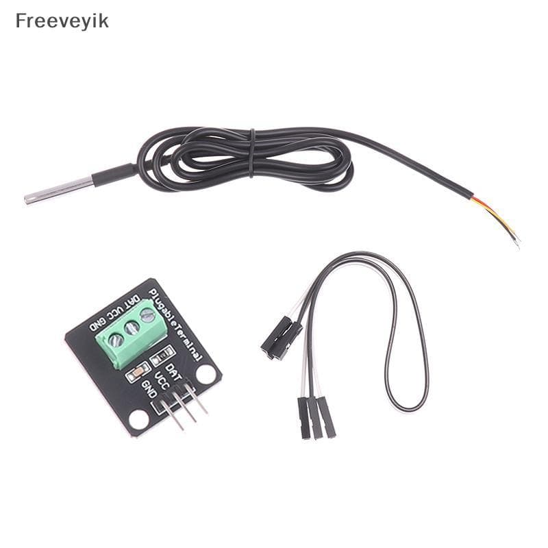 [Fre] DS18B20 Temperatura Sensor Módulo Digital À Prova D'água Cabo Adaptador De Terminal De Sonda De Aço Inoxidável Par
