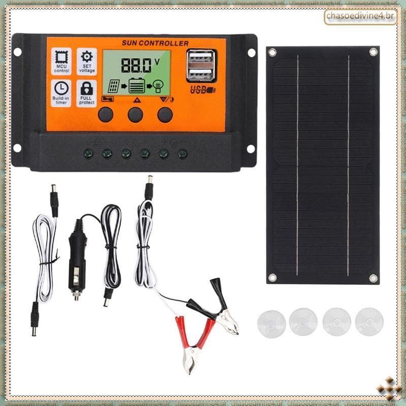 [Yzr] Kit De Painel Solar De 600 W Com Controlador De Carga 100A 18 V Carregamento Para Sistema De Reboque De Barco De A