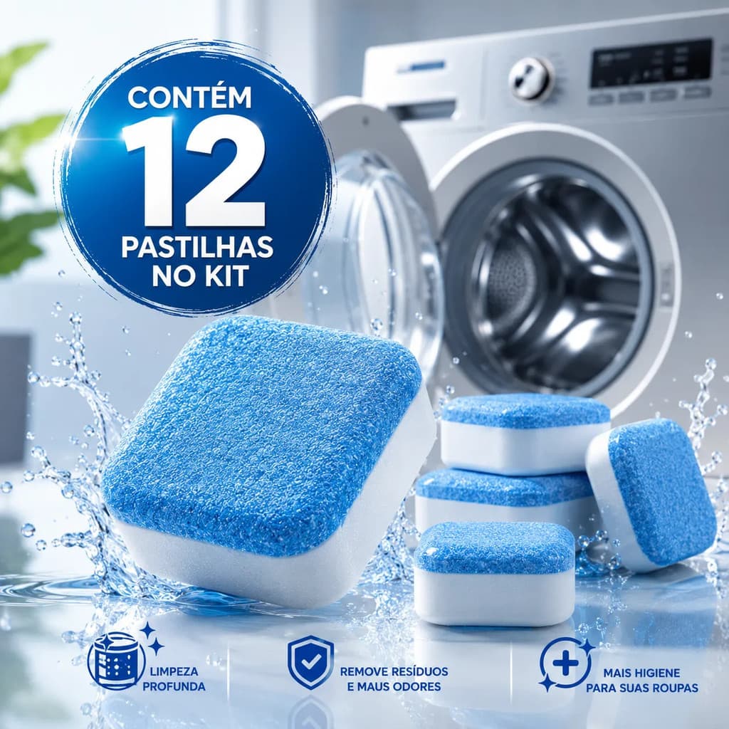 Pastilhas para Limpeza de Máquinas de Lavar Roupas Efervescentes Multifuncional Máquinas de Lavar