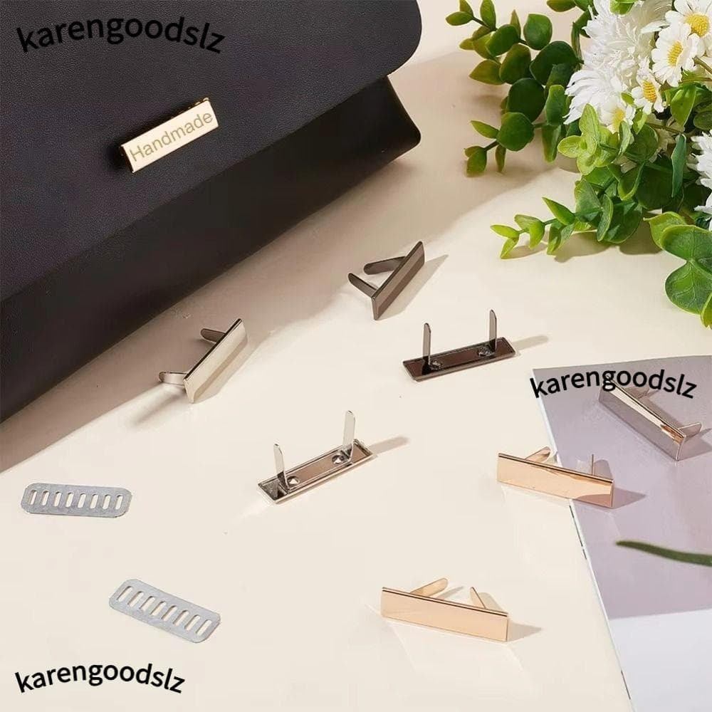 KARENGOODS 10 Peças De Etiquetas De Nome Personalizadas , Espaços Em Branco De Estampagem De Metal Retangular De Liga ,