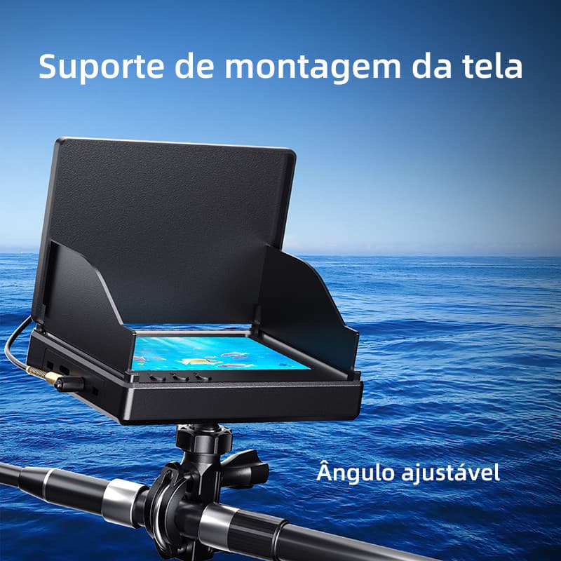 Localizador de Peixes 4.3" IPS, Câmera Sub IP68 1080P, Visão Noturna, Bateria 5000mAh 9.5H