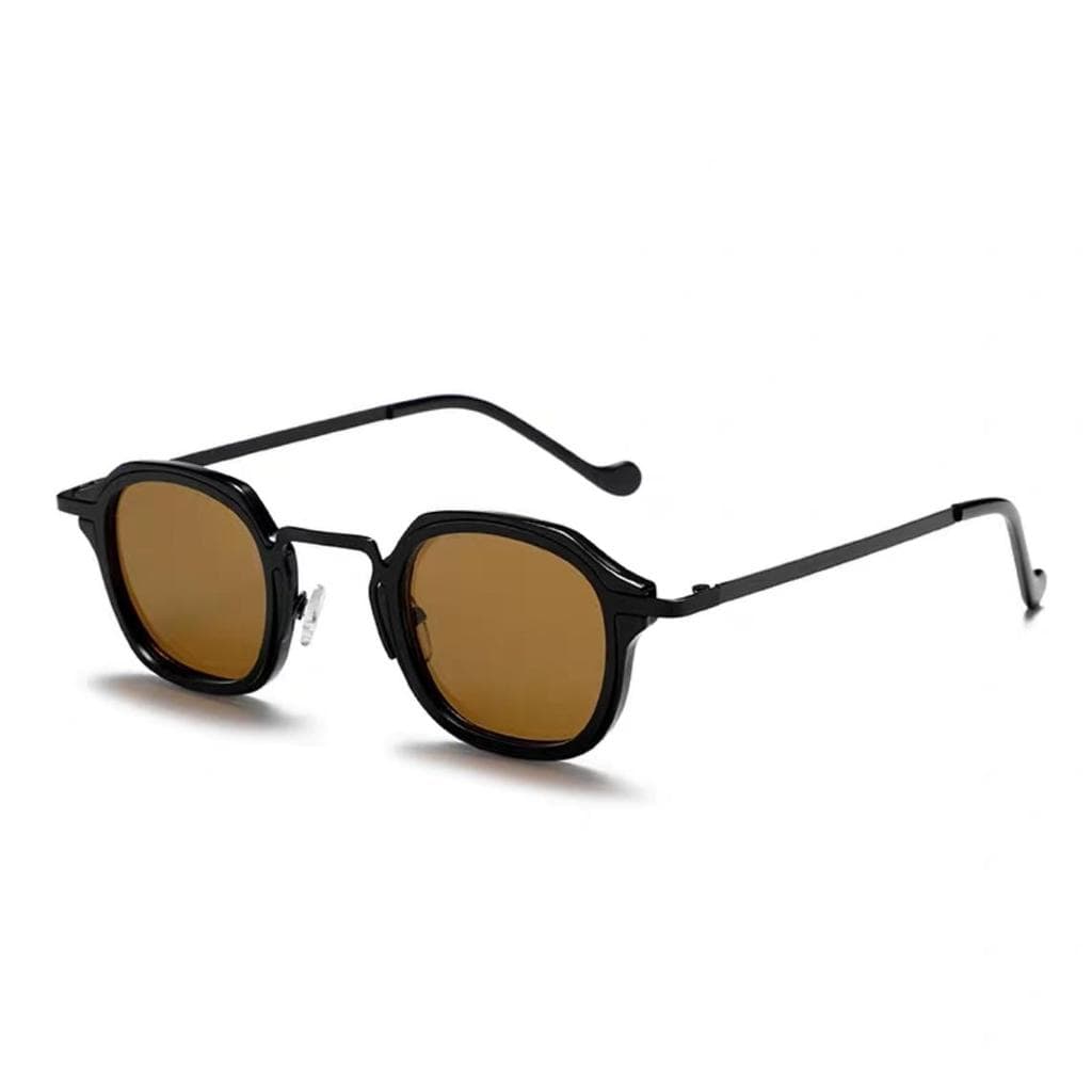 Óculos de Sol Unissex Vintage Quadrado UV400 Lente Marrom Estilo Retrô Fashion para Praia e Direção