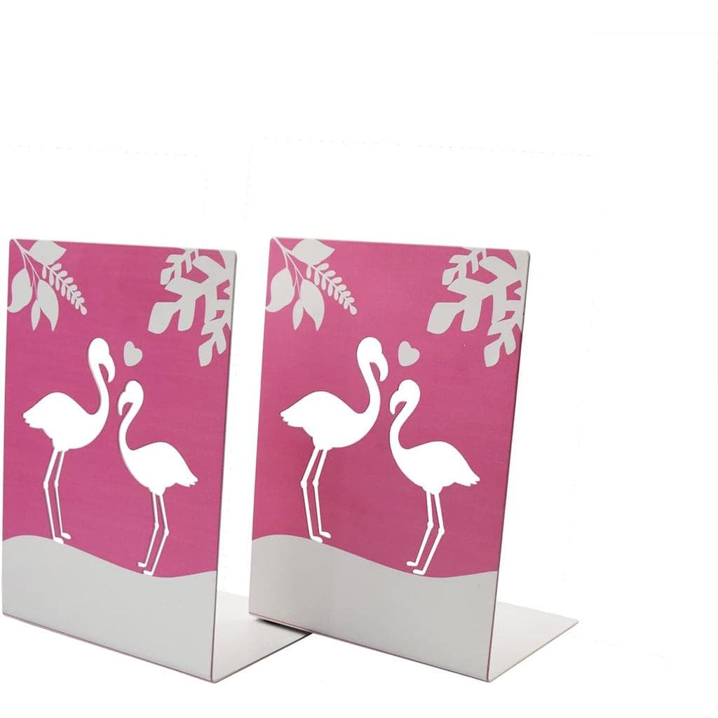 Suporte de Livros de Metal para Crianças, Bonitos Suportes de Livros com Base Antiderrapante, 1 Par, Flamingo Rosa de De