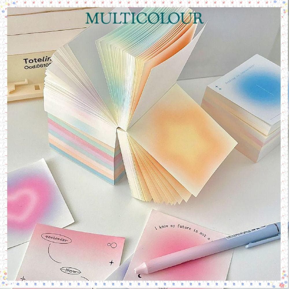 Papel De Nota Multicolorido 400 Folhas , Bloco De Notas Gradiente Dusk Sun Halo , Material Rasgável Não Pegajoso