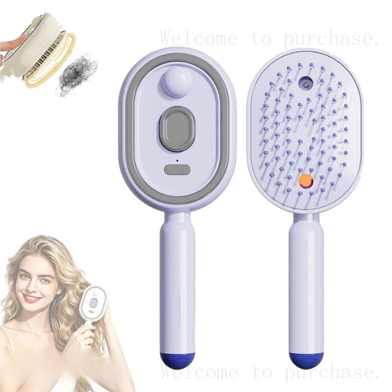 Escova de Massagem Elétrica com Spray, Escova Alisadora de Cabelo Elétrica a Vapor Aprimorada, Escova Quente para Cabelo